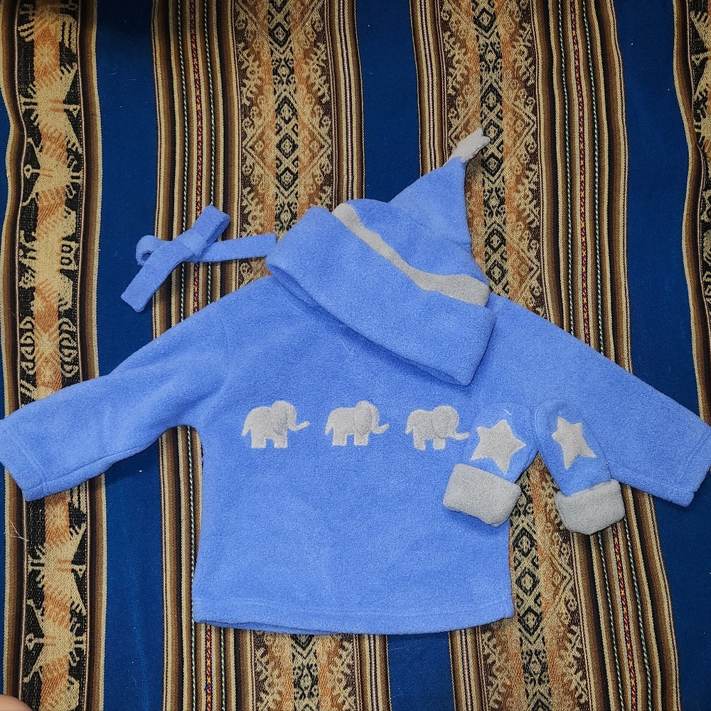 12-18m Whimsical Polar Fleece Set- Periwinkle
